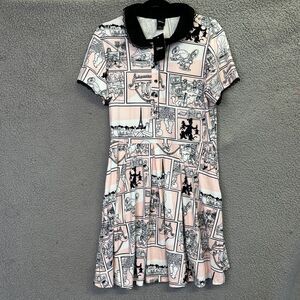 Disney The Aristocats Dress Women XL Pink Black Retro Marie Sleeveless Feminine